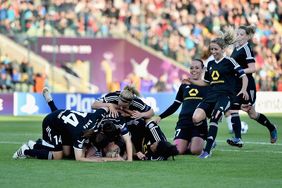 Die FFC-Spielerinnen wollen auch in München jubeln. 
Foto: Getty Images