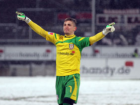 FSV-Torwart Patric Klandt will auch auswärts bei Hertha BSC jubeln, Foto: Hartenfelser/a2bildagentur