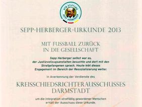 Sepp-Herberger-Urkunde geht nach Darmstadt