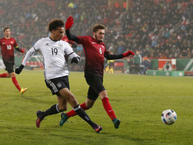 Leroy Sane von Manchester City spielt für die deutsche U21-Nationalmannschaft. Foto: getty images